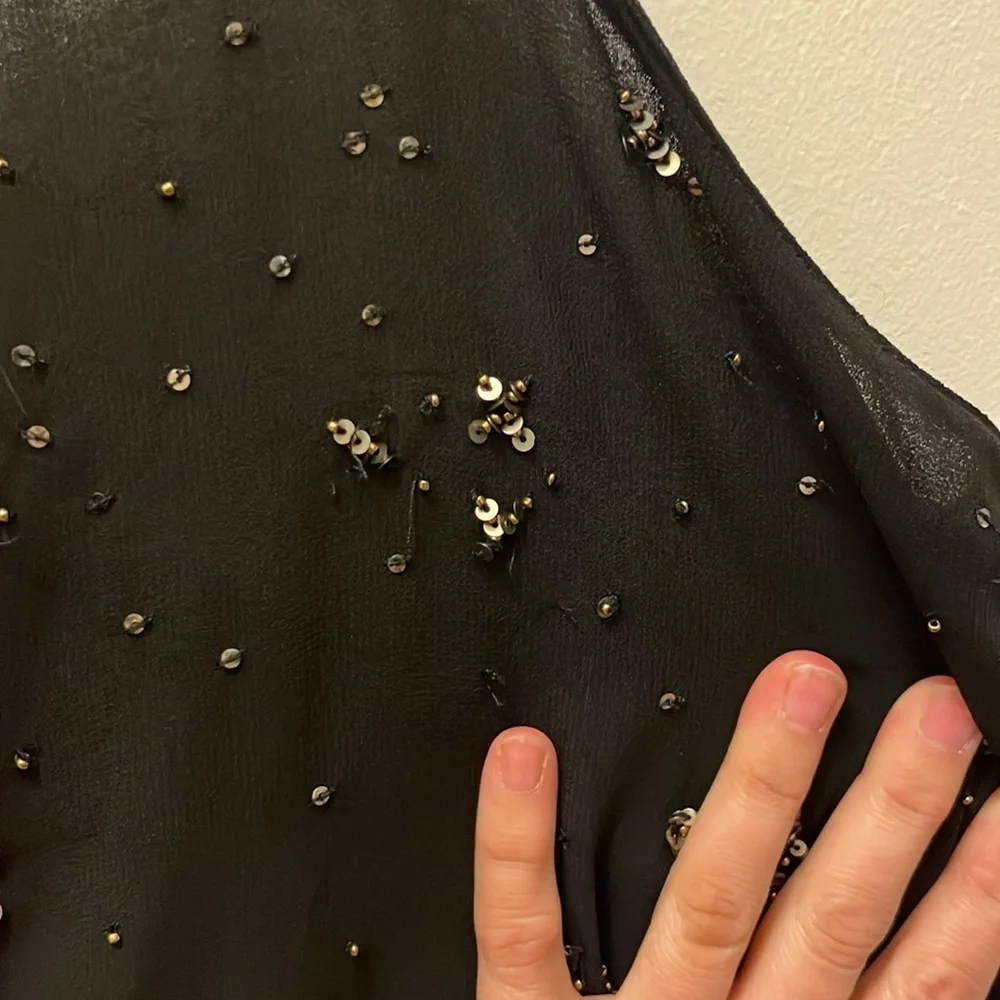 free people black with gold stars cami size large - Picture 9 of 12